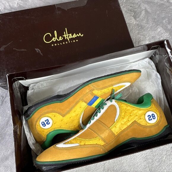 Cole Haan‎ Mundo Oxford Shoes Mens Size 8 Mustard Green Ostrich Leather C04504 main image 14